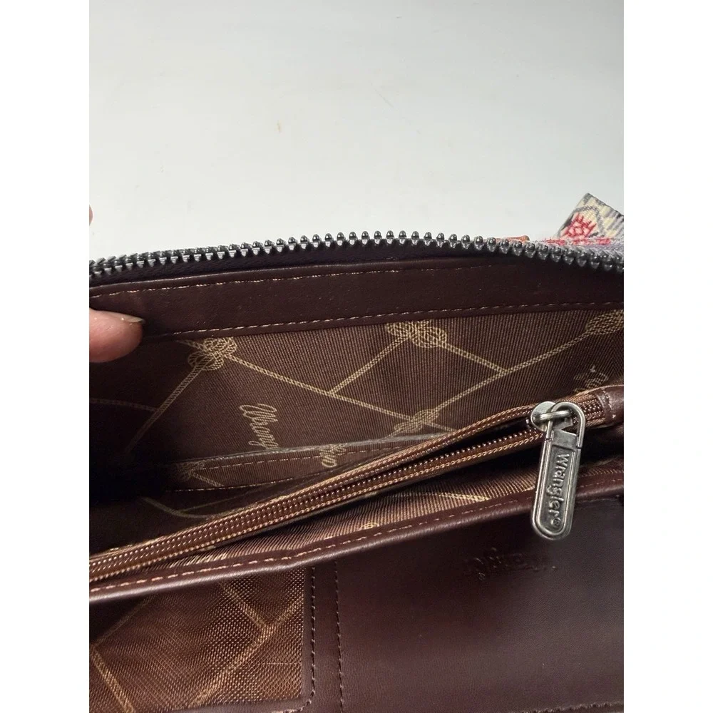 Wrangler Southwestern Geometric Wristlet Zip-Around Wallet for Women